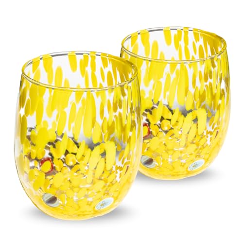 Gocce di Murano Wassergläser, hergestellt nach der Tradition der Murano-Handwerker, mundgeblasenes und handgearbeitetes Glas, 300 ml – Wassergläser Glas Regenbogen Regen Gocce di Murano Wassergläser, hergestellt nach der Tradition der Murano-Handwerker, mundgeblasenes und handgearbeitetes Glas, 300 ml – Wassergläser Glas Regenbogen Regen von Gocce di Murano
