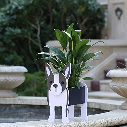 Gochoi Kleiner Boston Terrier Geschenke für Frauen Blumentopf Dekor Pflanzgefäß Topf Niedlicher Blumentöpfe für Outdoor Garten Dekoration Weihnachten oder Geburtstagsgeschenke,S Boston Terrier von Gochoi