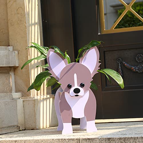 Gochoi Kleiner Chihuahua-Geschenk, Hunde-Pflanzgefäß, PVC-Tier-Blumentöpfe, für den Innen- und Außenbereich, Garten, Pflanzgefäße für Sukkulenten, niedlich, rechteckig, Blumentöpfe, S, Chihuahua von Gochoi