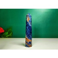100 Mm Blue Sodalite Stein Mineralien Heilung Metaphysical 8 Facettierte Punkt Obelisk Turm Valentinstag Geschenk von GodCrystalGifts