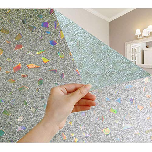 Fensterfolie Milchglasfolie Selbstklebend Sonnenschutzfolie Blickdicht Sichtschutzfolie Fenster Folie Anti-UV für Küche, Badezimmer und Büro (90 x 200 cm, Motif) von GodUp