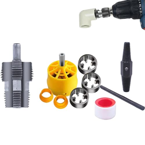Electric Drill Compatible PVC Pipe Threader Kit with Various Die Sizes, Professional Plumbing Tool Set Electric Drill Compatible PVC Pipe Threader Kit with Various Die Sizes, Professional Plumbing Tool Set von GodbTG