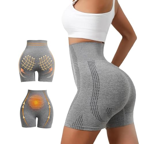 GodbTG 2 Pack Micro Vibration Massage Shaping Shorts, Ice Silk Ion Fiber Repair Shaping Shorts, Women Micro Vibration Shorts (XL(180-220 Ibs),Gray) von GodbTG