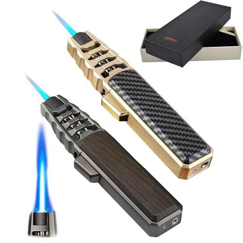 GodbTG Butane Torch Lighter, Torch Lighters Butane Refillable, Turbine Jet Bright Fire Lighter, Windproof Straight Torch Blue Flame Lighter, Torch lighters Butane refillable (2 PCS) von GodbTG