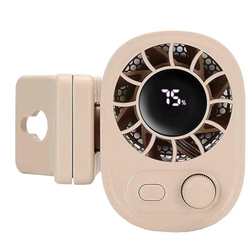 GodbTG Car Clip-on Fan with LED Display, 360° Rotatable Usb Rechargeable Personal Cooling Fan, Multifunctional Cooling Fan, Adjustable Car Fan for Car Home Office (Beige) von GodbTG