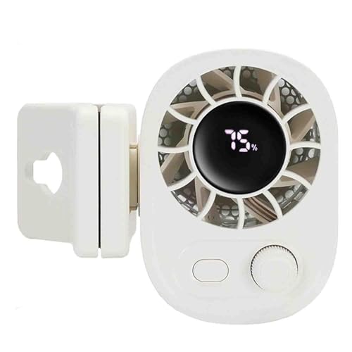 GodbTG Car Clip-on Fan with LED Display, 360° Rotatable Usb Rechargeable Personal Cooling Fan, Multifunctional Cooling Fan, Adjustable Car Fan for Car Home Office (White) von GodbTG