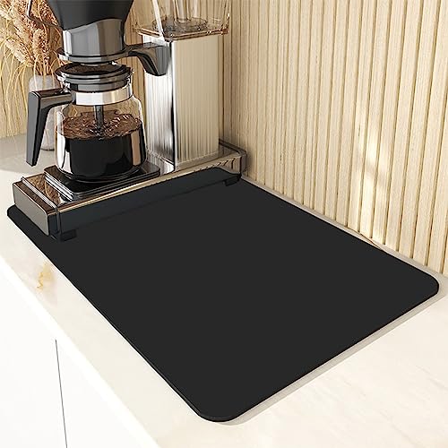 GodbTG Kitchen Super Absorbent Draining Mat, Microfiber Dish Drying Mat for Kitchen Counter Absorbent Dish Draining Mat Extra, Dish Drying Mat for Kitchen Counter (Black,40 * 50cm) von GodbTG