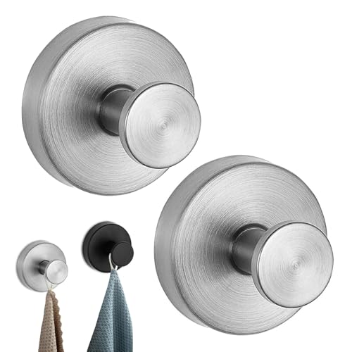 GodbTG Suction Cup Hooks for Door Wreaths, Suction Cup Wreath Hanger - Waterproof Hooks for Hanging Door Wreaths, Removable Suction Cup Hooks, Holds up to 15 Lbs (Silver) von GodbTG