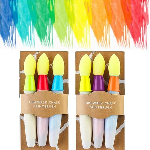 Washable Sidewalk Chalk Paint Brush Set, 3-Pack DIY Washable Paintbrush Bulk von GodbTG