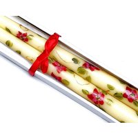Dekorative Weihnachtskerzen, Handbemalt Rosa Weihnachtsstern Weihnachten Kerzen Esszimmer Tischdekoration von GoddessArtCollection