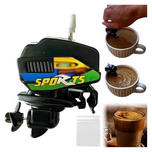 Bootsmotor-Kaffee-Rührer, Bootsmotor-Kaffee-Rührer, Bootspropeller-Kaffee-Rührer, Aufziehbootmotor-Kaffee-Rührer, Mini-Boot-Motor-Kaffee-Rührer, Bootsmotor-Kaffee-Rührer für Tasse (1 Stück) von Godemmio