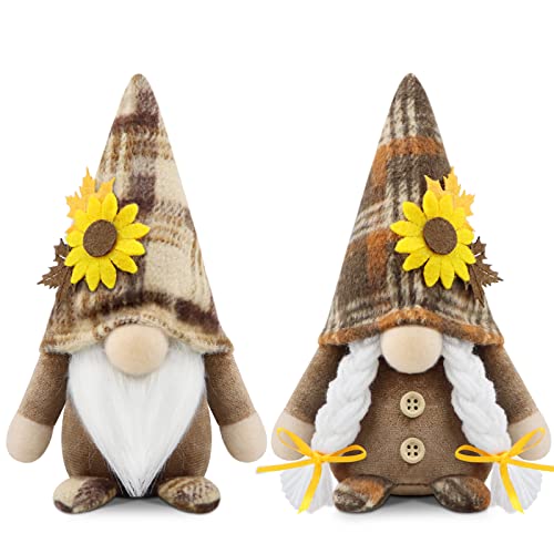 Godeufe 2er Set Herbst Wichtel Figuren Sommer Blumen Ahornblatt Dekoration Handgemachte Skandinavisches Tomte für Party Bauernhaus Home Tischdekoration Godeufe 2er Set Herbst Wichtel Figuren Sommer Blumen Ahornblatt Dekoration Handgemachte Skandinavisches Tomte für Party Bauernhaus Home Tischdekoration von Godeufe