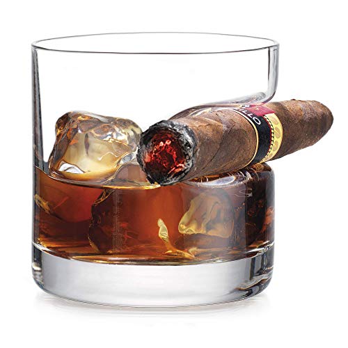 Godinger Geschenke für Männer, Zigarren-Whiskeyglas, altmodische Whiskygläser mit eingekerbter Zigarrenablage, Geschenke für Papa von Godinger