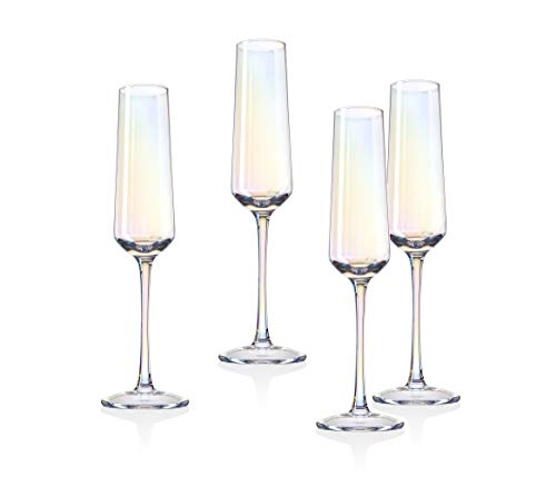 Monterey Champagne Flute Beverage Glass Cup by Godinger – Set of 4 von Godinger