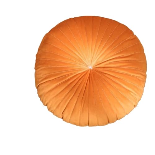 Sitzkissen, dekorative Sofa-Stuhlpolster, Bequeme runde Form, Bodenkissen, Sitzpolster, Füllung aus Dicker Perlbaumwolle, Dekor-Tatami-Kissen (45 x 45 cm, Khaki) (Color : Orange, Size : 40 * 40 cm) von GodlSoon