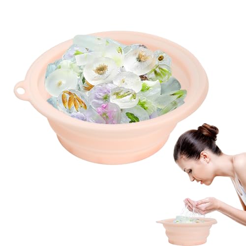 Face Ice Bath Bowl, Silikon-Waschbecken mit Integrierter Eiswürfelschale, Faltbare Waschbecken, Badezimmer Zubehör, Kann Aufgehängt Werden, Rosa Face Ice Bath Bowl, Silikon-Waschbecken mit Integrierter Eiswürfelschale, Faltbare Waschbecken, Badezimmer Zubehör, Kann Aufgehängt Werden, Rosa von Godneei