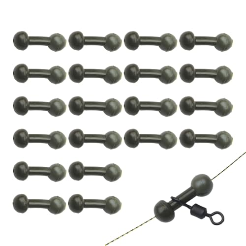 Godpqiui Angelperlen - 20 Stück Perlen für Angelmontagen,Gummizubehör Vibrationsdämpfende Weichköder Eier für Angelruten von Godpqiui