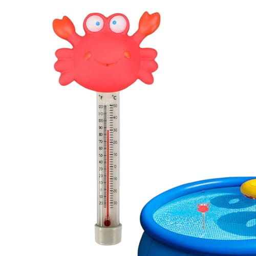Godpqiui Pool Thermometer - Tierisches Cartoon-Schwimmthermometer Mit Seil | Schwimmendes Wasserthermometer Zubehör Für Schwimmbad See Aquarium Familien- Und Kinderfreundlich von Godpqiui