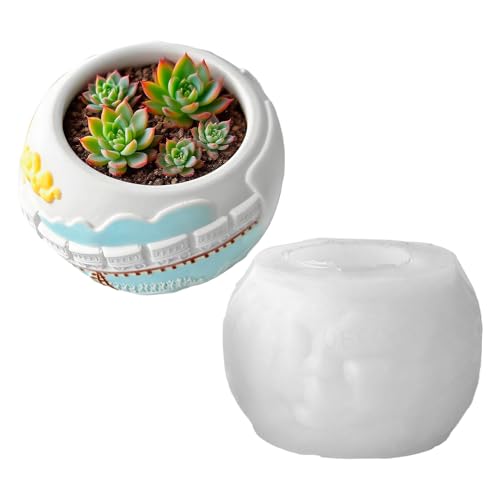 Godpqiui Silicone Pflanzenform 3D Zug Relief, Aufbewahrungsglas Betonformen, Silikon Kerzenhalter Formen Für Epoxidharz Kunst Lehrer Erwachsene Kreative Schüler Kinder Veranstaltungsorganisatoren von Godpqiui