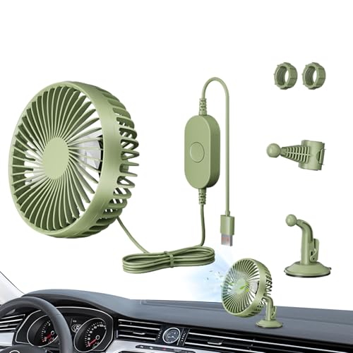 Godpqiui Tragbarer Auto Ventilator | Auto Ventilator Für Rücksitz LKW Zubehör - 3-stufiger leistungsstarker Luftzirkulator USB-aufladbar mit Saugnapfhalterung für Reise Kopfstütze Godpqiui Tragbarer Auto Ventilator | Auto Ventilator Für Rücksitz LKW Zubehör - 3-stufiger leistungsstarker Luftzirkulator USB-aufladbar mit Saugnapfhalterung für Reise Kopfstütze von Godpqiui