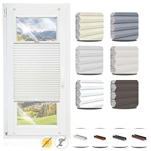 Doppelplissee Thermo Sichtschutz Wabenplissee nach Maß ohne Bohren Klemmfix Verdunklungplissee Breite 30 bis 129 von Godre