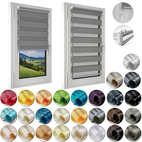 Doppelrollo ohne Bohren Seitenzugrollo Nach Maß Duo Rollo Klemmfix Sichtschutz und Sonnenschutzrollo Fensterrollo für Fenster Türen Tag und Nacht Doppelrollo ohne Bohren Seitenzugrollo Nach Maß Duo Rollo Klemmfix Sichtschutz und Sonnenschutzrollo Fensterrollo für Fenster Türen Tag und Nacht von Godre