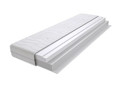Godre Baldo Schaumstoffmatratze 140x215 cm, Härtegrad H3 -mittelhart, mit gestepptem Bezug - Matratze, Kaltschaummatratze -14 cm Höhe, Hypoallergen, doppelseitig einsetzbar, 60-100kg Körpergewicht von Godre