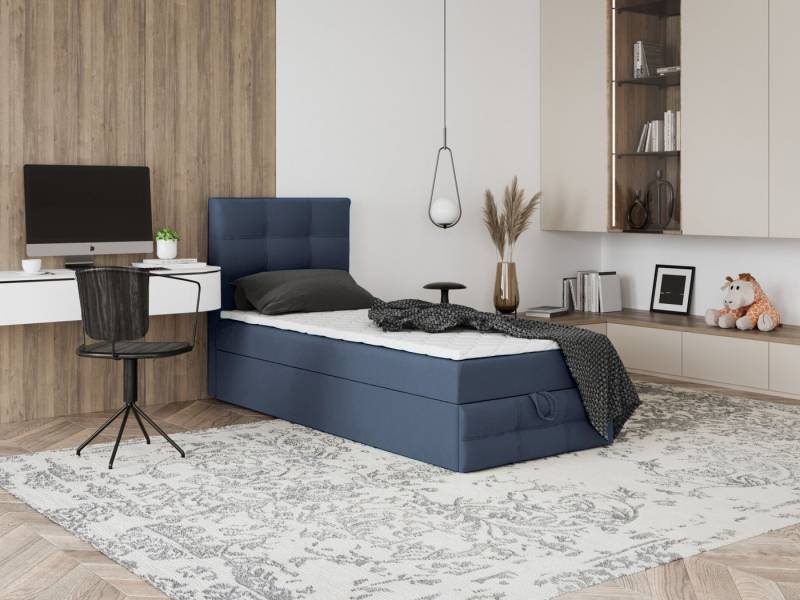 Godre Boxspringbett mit Bettkasten EWORA MINI 3 100x200 cm - Bonellfederkern Matratze (Bett + Matratze), Bett mit einem Kasten von Godre