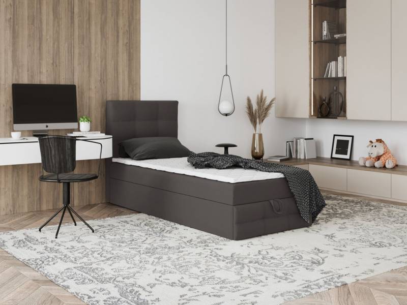 Godre Boxspringbett mit Bettkasten EWORA MINI 3 60x170 cm - Bonellfederkern Matratze (Bett + Matratze), Bett mit einem Kasten von Godre