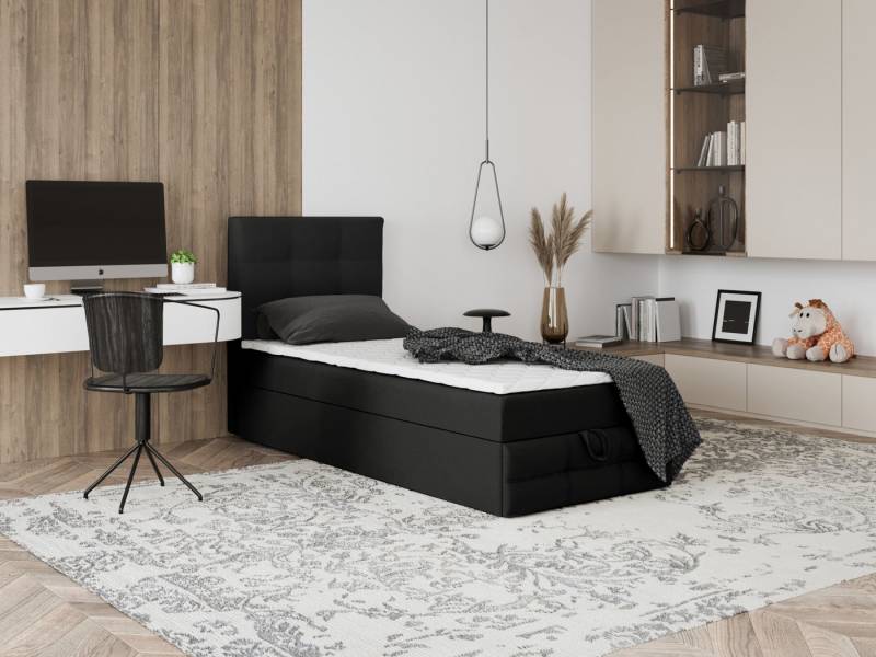 Godre Boxspringbett mit Bettkasten EWORA MINI 3 80x170 cm - Taschenfederkern Matratze (Bett + Matratze), Bett mit einem Kasten von Godre