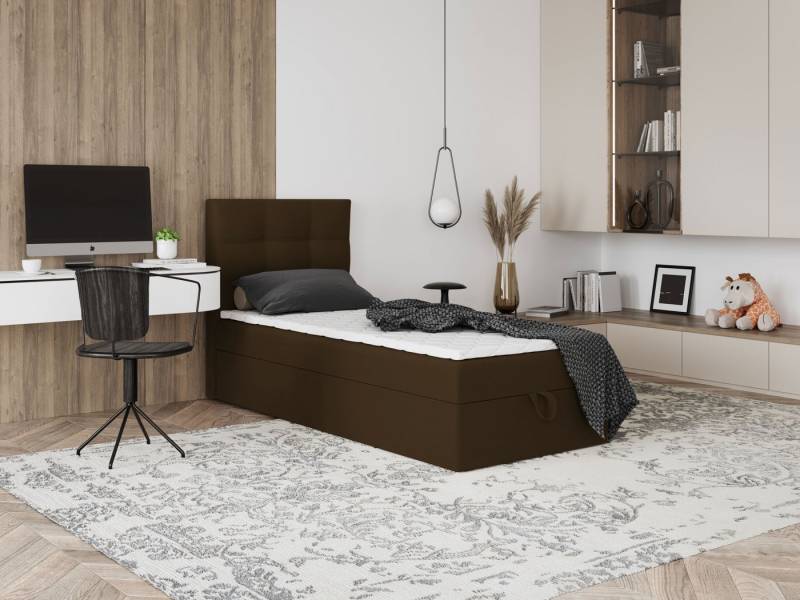 Godre Boxspringbett mit Bettkasten EWORA MINI 60x170 cm - Bonellfederkern Matratze (Bett + Matratze), Bett mit einem Kasten von Godre