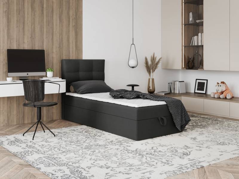 Godre Boxspringbett mit Bettkasten EWORA MINI 90x200 cm - Bonellfederkern Matratze (Bett + Matratze), Bett mit einem Kasten von Godre