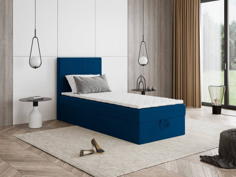 Godre Boxspringbett mit Bettkasten FARO Mini 90x180 cm - Bonellfederkern Matratze (Bett + Matratze), Bett mit einem Kasten von Godre