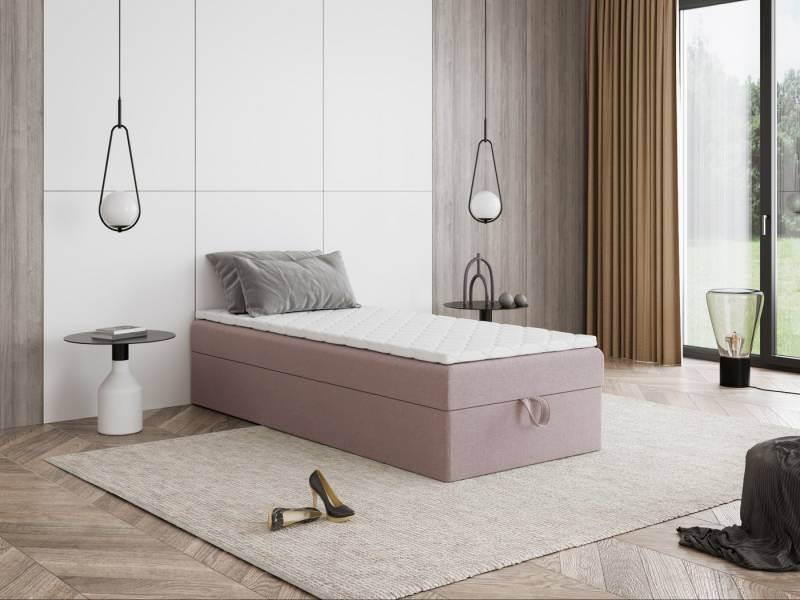 Godre Boxspringbett mit Bettkasten MIRA Mini 170x80 cm - Bonellfederkern Matratze (Bett + Matratze + Topper), Bett mit einem Kasten von Godre