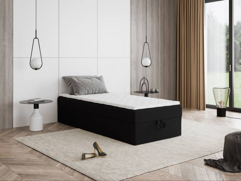 Godre Boxspringbett mit Bettkasten MIRA Mini 70x190 cm - Bonellfederkern Matratze (Bett + Matratze + Topper), Bett mit einem Kasten von Godre