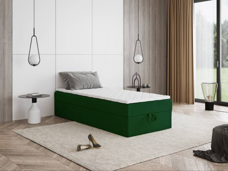 Godre Boxspringbett mit Bettkasten MIRA Mini 190x80 cm - Bonellfederkern Matratze (Bett + Matratze + Topper), Bett mit einem Kasten von Godre