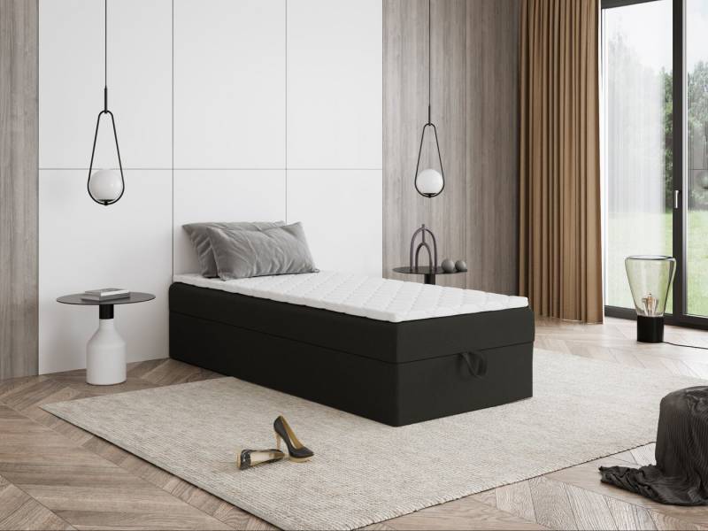 Godre Boxspringbett mit Bettkasten MIRA Mini 200x70 cm - Bonellfederkern Matratze (Bett + Matratze + Topper), Bett mit einem Kasten von Godre