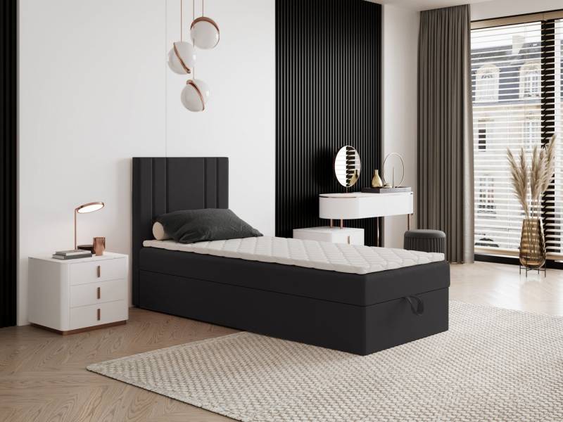 Godre Boxspringbett mit Bettkasten NARDO Mini 80x170 cm - Bonellfederkern Matratze (Bett + Matratze), Bett mit einem Kasten von Godre