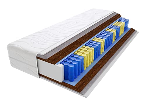 Godre Matratze 100x200 cm Doppelmatratze, H5 Sehr hart Federkernmatratze, Taschenfederkernmatratze 13 cm Hoch Kokosfaser Rosshaar Hypoallergene, HR-Schaum, Wendematratze mit Klimafaser Vela Mini Godre Matratze 100x200 cm Doppelmatratze, H5 Sehr hart Federkernmatratze, Taschenfederkernmatratze 13 cm Hoch Kokosfaser Rosshaar Hypoallergene, HR-Schaum, Wendematratze mit Klimafaser Vela Mini von Godre