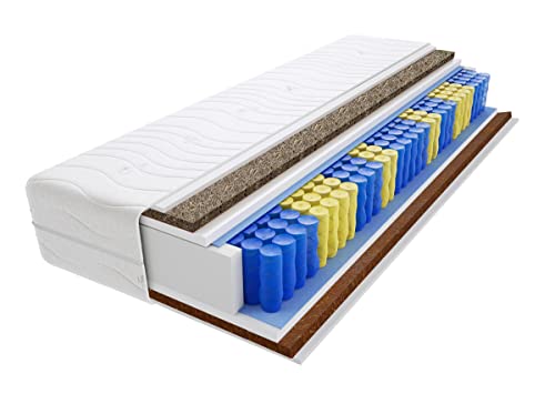 Godre Matratze 170x220 cm Doppelmatratze, H4 Hart Federkernmatratze, Taschenfederkernmatratze 18 cm Hoch Kokosfaser Seegras Hypoallergene, HR-Schaum, Wendematratze mit Klimafaser Bezug Panama Gras Godre Matratze 170x220 cm Doppelmatratze, H4 Hart Federkernmatratze, Taschenfederkernmatratze 18 cm Hoch Kokosfaser Seegras Hypoallergene, HR-Schaum, Wendematratze mit Klimafaser Bezug Panama Gras von Godre