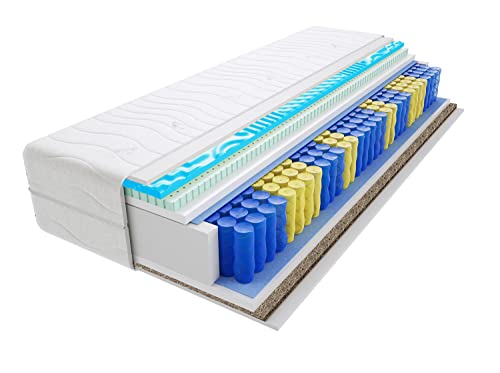 Godre Matratze 180x220 cm Doppelmatratze, H3 & H4 Federkernmatratze, Taschenfederkernmatratze 27 cm Hoch Latex Seegras Profilierter Visco Memory Hypoallergene, HR-Schaum Lima Gras Max Visco Molet von Godre