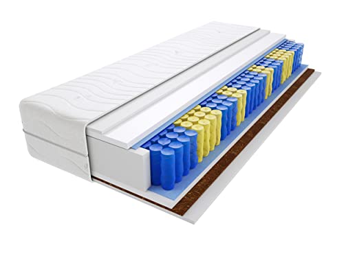 Godre Matratze 60x200 cm Doppelmatratze, H3 & H5 Federkernmatratze, Taschenfederkernmatratze 23 cm Hoch Kokosfaser Hypoallergene, HR-Schaum, Wendematratze mit Klimafaser, Gesteppter Bezug Sole Max Godre Matratze 60x200 cm Doppelmatratze, H3 & H5 Federkernmatratze, Taschenfederkernmatratze 23 cm Hoch Kokosfaser Hypoallergene, HR-Schaum, Wendematratze mit Klimafaser, Gesteppter Bezug Sole Max von Godre