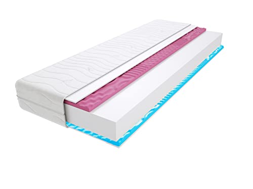 Godre Schaumstoff Matratze 165x200 cm Doppelmatratze, H3 Mittelfest Komfortschaummatratze 20 cm Hoch Profilierter Moletschaum Profilierter Visco Memory, Hypoallergen, HR-Schaum Tivoli Max 2X Molet von Godre