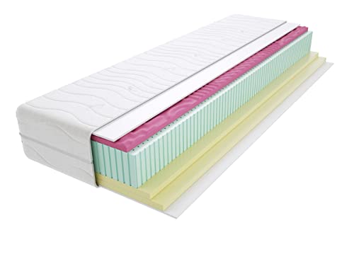 Godre Valdo 7-Zonen Latexkern-Matratze 90x200 cm, Härtegrad H2 & H3 - weich & mittelhart, mit gestepptem Bezug - Matratze, Kaltschaummatratze, Klimafaser -24 cm Höhe, Hypoallergen von Godre