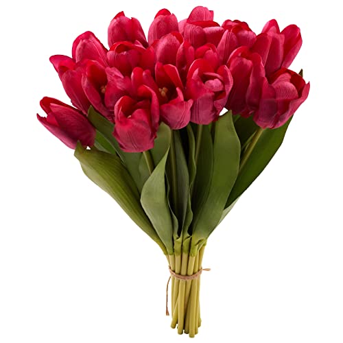20 Stück Set künstliche PU-Tulpen, fühlt sich echt an, künstliche Blume, feuchtigkeitsspendende Tulpen für Fotografie, Ornamente, Zuhause, Garten, Hochzeit, Dekoration, künstliche Blumen (Fuchsia) 20 Stück Set künstliche PU-Tulpen, fühlt sich echt an, künstliche Blume, feuchtigkeitsspendende Tulpen für Fotografie, Ornamente, Zuhause, Garten, Hochzeit, Dekoration, künstliche Blumen (Fuchsia) von GoeJardin