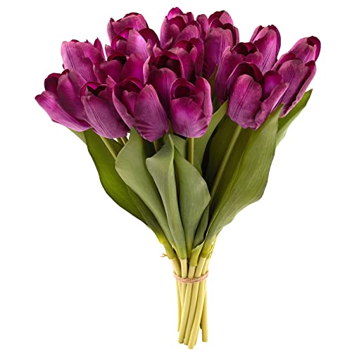 Künstliche Tulpen, fühlen sich echt an, feuchtigkeitsspendende Tulpen für Fotografie, Ornamente, Zuhause, Garten, Hochzeit, Party, Dekoration, künstliche Blumen, Violett, 20 Stück Künstliche Tulpen, fühlen sich echt an, feuchtigkeitsspendende Tulpen für Fotografie, Ornamente, Zuhause, Garten, Hochzeit, Party, Dekoration, künstliche Blumen, Violett, 20 Stück von GoeJardin