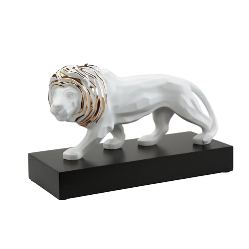 Goebel Porzellan Dekofigur LÖWE L'Art d'Objets Studio 8 weiß Gold von Goebel Porzellan