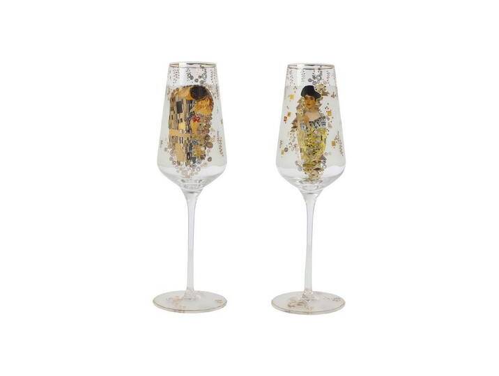 Dekomiro Sektglas Goebel Sektgläser Gustav Klimt Adele & der Kuss + Glastuch, bunt Dekomiro Sektglas Goebel Sektgläser Gustav Klimt Adele & der Kuss + Glastuch, bunt von Goebel