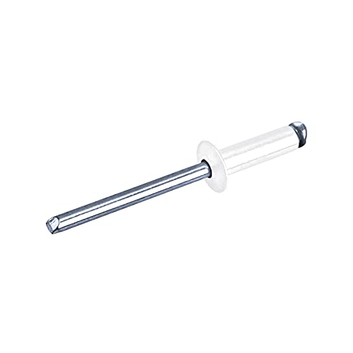 GOEBEL® - 100 x Blindnieten Aluminium/Stahl (Ø x L) 4,8 x 45,0 mm mit Flachkopf ISO15977 RAL9010 weiß - Flachkopf Niete - Popniete - RAINBOW STANDARD von Goebel