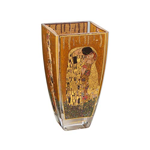 Goebel 66-901-79-1 Vase Gustav Klimt - Der Kuss, Porzellan, 8,5 x 8,5 x 16 cm, Gold von Goebel